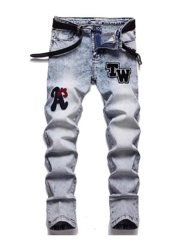 Big discounts on men’s wear – Shop now and save!  Patches Straight Leg Jeans