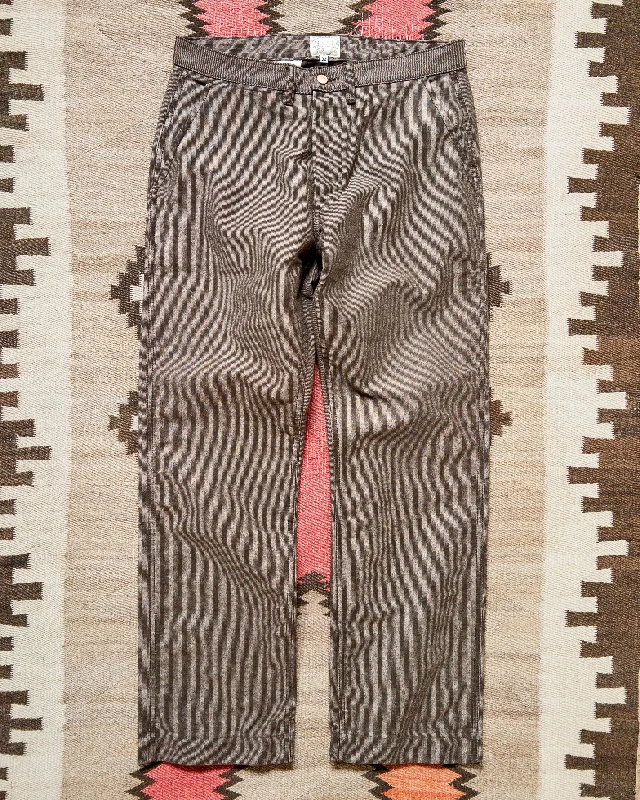 Seasonal sale  Japanese Wabash Stripe Moleskin Chinos - Espresso Brown