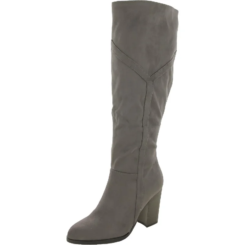 Womens Tall Block Heel Knee-High Boots