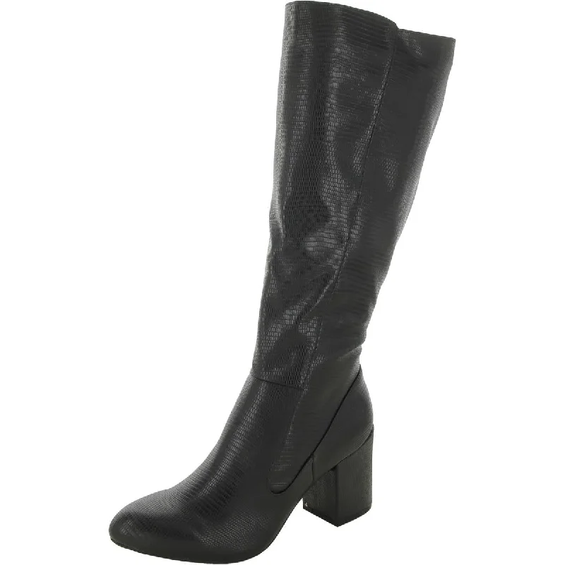 Tavia Womens Faux Leather Tall Knee-High Boots