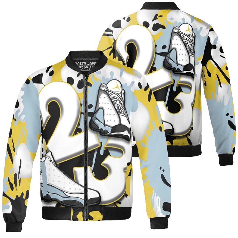 Flash sale: Men’s clothing essentials at irresistible prices!  NastyJamz Blue Grey 13s Jacket Match Number 23 Paint White Monochrome Ball  3D All-Over Print
