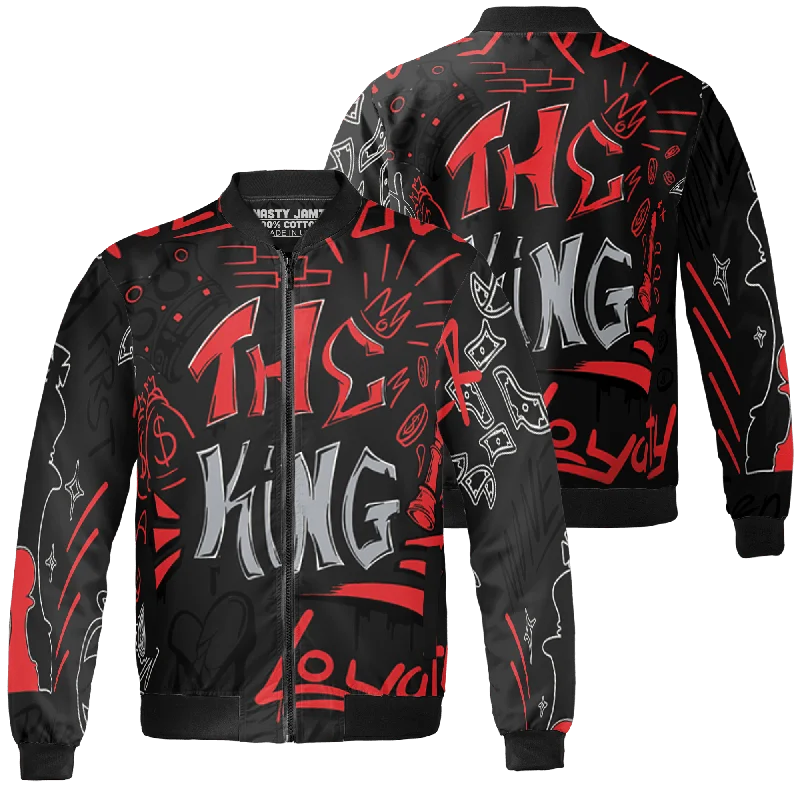 Final clearance: Men’s clothing items up to 70% off!  NastyJamz Bred Reimagined 4s Jacket Match The King 3D All-Over Print Graffiti