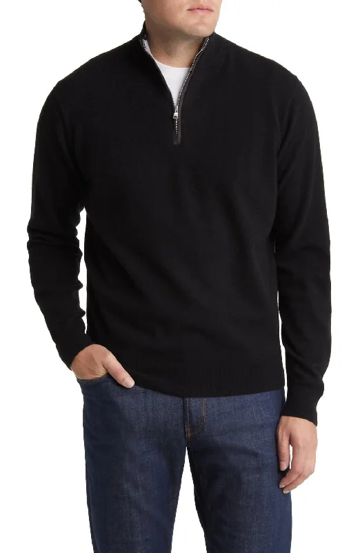 Big discounts – don’t miss out! Artisan Crafted Cashmere Flex Quarter-Zip Sweater In Black Big discounts – don’t miss out! Artisan Crafted Cashmere Flex Quarter-Zip Sweater In Black