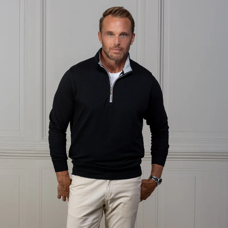 Shop new arrivals in clothing and save – Black Heather Cloud Cotton Quarter Zip Pullover Shop new arrivals in clothing and save – Black Heather Cloud Cotton Quarter Zip Pullover