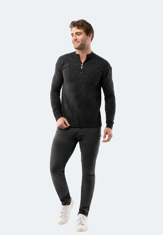 Save on stylish, high-quality clothing for every occasion – Black Waffle Stripe Quarter Zip Save on stylish, high-quality clothing for every occasion – Black Waffle Stripe Quarter Zip