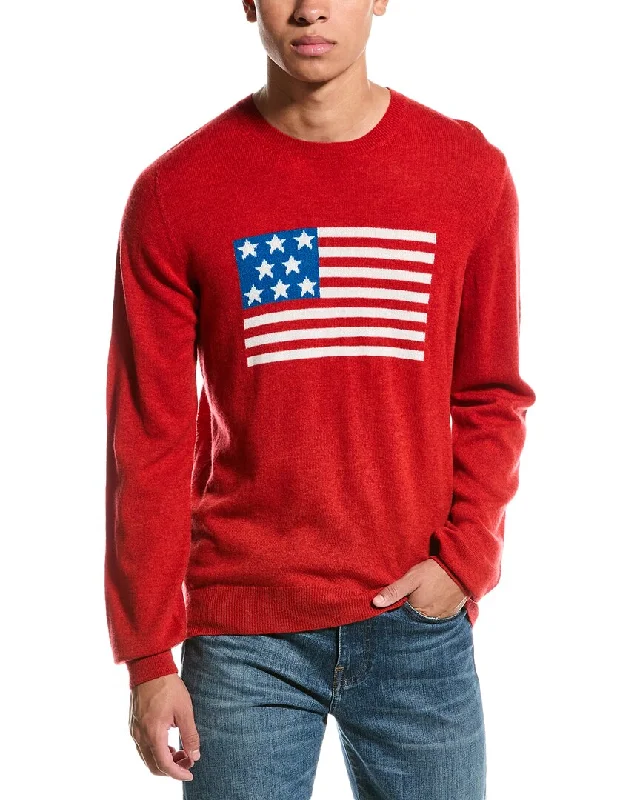 Seasonal sale Brodie Cashmere Wool & Cashmere-Blend American Flag Crewneck Sweater Seasonal sale Brodie Cashmere Wool & Cashmere-Blend American Flag Crewneck Sweater