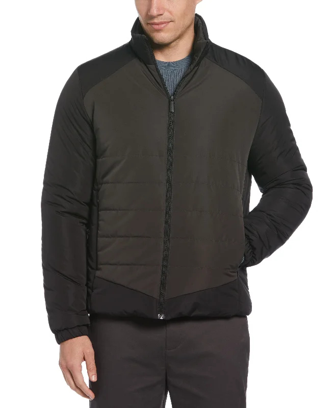 Limited-time promo – up to 70% off on men's essentials.  Color Blocked Puffer Jacket