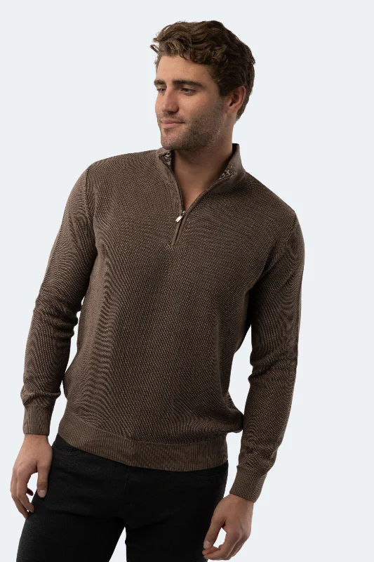 Massive markdowns on clothing items you love – Hurry before they’re gone!  Dark Mink Melange Quarter Zip