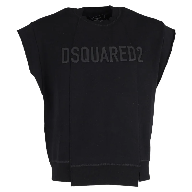 Clearance sale – shop men's clothing at discounted prices! DSquared2 Uneven Short Sleeve Sweatshirt in Black Cotton Clearance sale – shop men's clothing at discounted prices! DSquared2 Uneven Short Sleeve Sweatshirt in Black Cotton