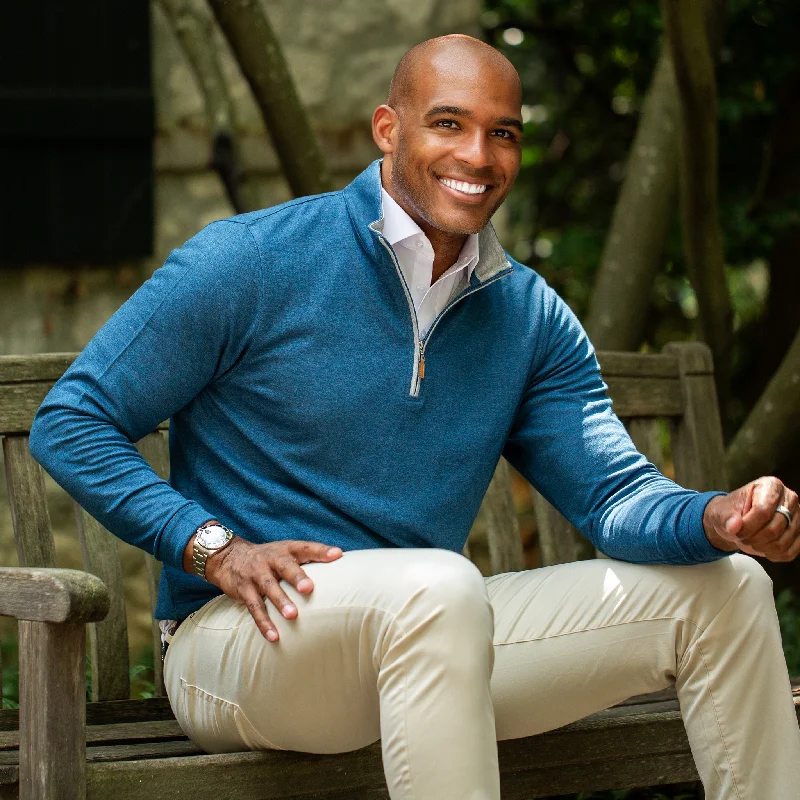 Shop affordable clothing for all occasions – Indigo Heather Cloud Cotton Quarter Zip Pullover Shop affordable clothing for all occasions – Indigo Heather Cloud Cotton Quarter Zip Pullover