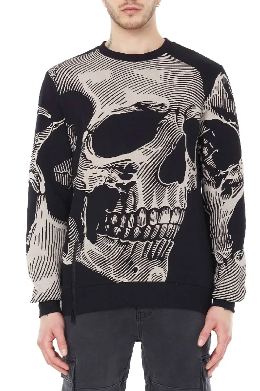 End-of-season sale – men’s clothing essentials up to 60% off! Knit Printed Bottom Zip Sweatshirt In Black End-of-season sale – men’s clothing essentials up to 60% off! Knit Printed Bottom Zip Sweatshirt In Black