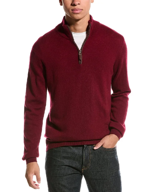 Buy more, save more –  Magaschoni Cashmere 1/4-Zip Mock Neck Sweater