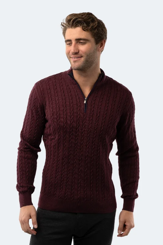 Massive discounts on all clothing items – Shop now for the best prices. Melange Burgundy Knit Quarter Zip Massive discounts on all clothing items – Shop now for the best prices. Melange Burgundy Knit Quarter Zip