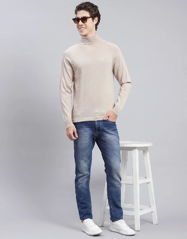 Shop the ultimate men’s clothing sale – incredible prices on your favorite styles.  Men Beige Solid High Neck Full Sleeve Pullover