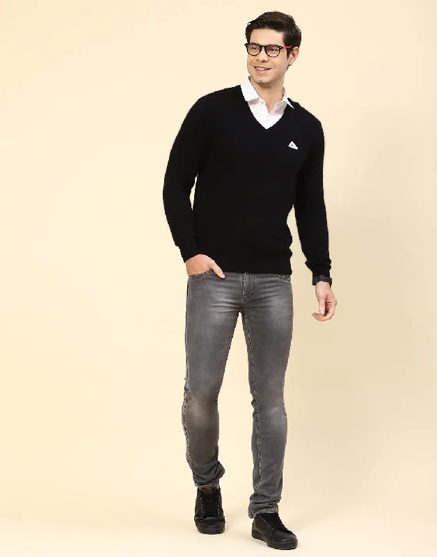 Flash sale: Save big on men's clothing this weekend! Men Black Solid V Neck Full Sleeve Pullover Flash sale: Save big on men's clothing this weekend! Men Black Solid V Neck Full Sleeve Pullover