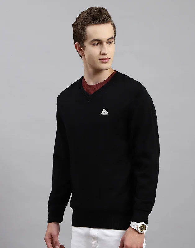 Flash sale alert! Shop fashion-forward clothing at discounted prices. Men Black Solid V Neck Full Sleeve Pullover Flash sale alert! Shop fashion-forward clothing at discounted prices. Men Black Solid V Neck Full Sleeve Pullover