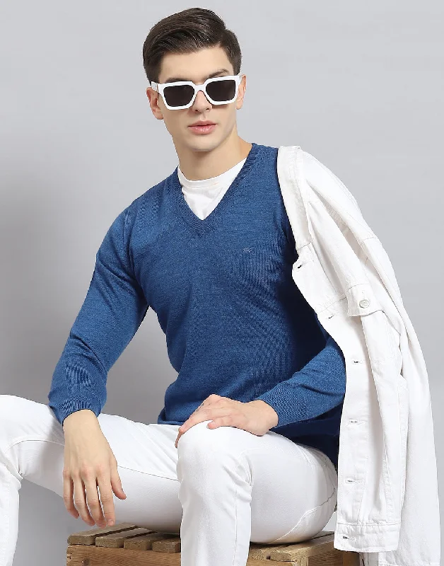 Shop trendy clothing for every season – Special promotion today. Men Blue Solid V Neck Full Sleeve Pullover Shop trendy clothing for every season – Special promotion today. Men Blue Solid V Neck Full Sleeve Pullover
