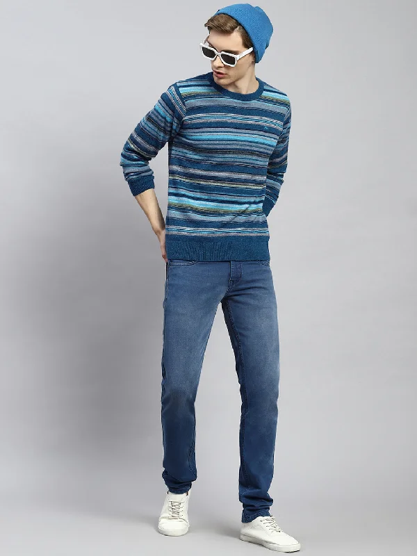 Exclusive clothing deals for  customers – Shop today!  Men Blue Stripe Pullover