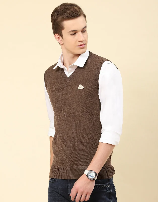 Save on men’s formal wear – perfect for your next event! Men Brown Solid V Neck Sleeveless Sweater Save on men’s formal wear – perfect for your next event! Men Brown Solid V Neck Sleeveless Sweater