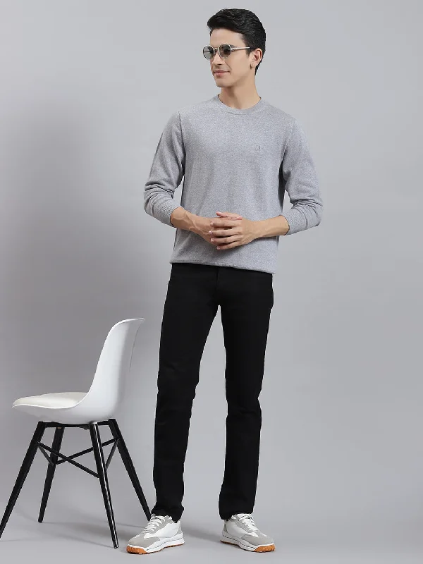 Shop men’s and women’s fashion at unbeatable prices today!  Men Grey Solid Round Neck Full Sleeve Sweaters/Pullovers