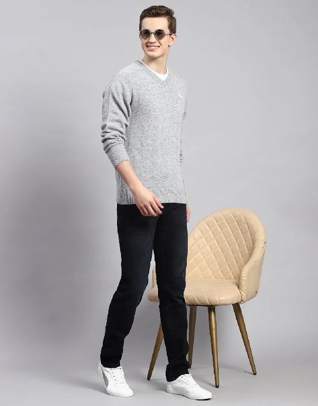 Final clearance: Men’s clothing items up to 70% off! Men Grey Solid V Neck Full Sleeve Pullover Final clearance: Men’s clothing items up to 70% off! Men Grey Solid V Neck Full Sleeve Pullover