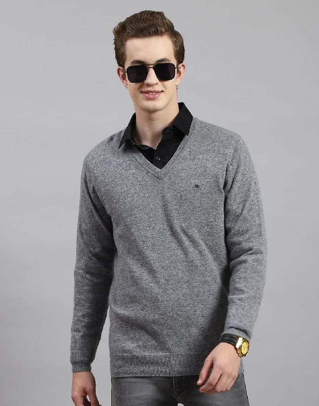 Flash discounts – men’s clothing essentials for less. Men Grey Solid V Neck Full Sleeve Pullover Flash discounts – men’s clothing essentials for less. Men Grey Solid V Neck Full Sleeve Pullover