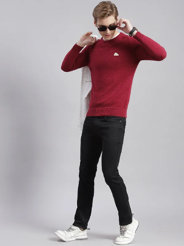 Huge savings on popular clothing styles – Men Maroon Solid Round Neck Full Sleeve Sweaters/Pullovers Huge savings on popular clothing styles – Men Maroon Solid Round Neck Full Sleeve Sweaters/Pullovers