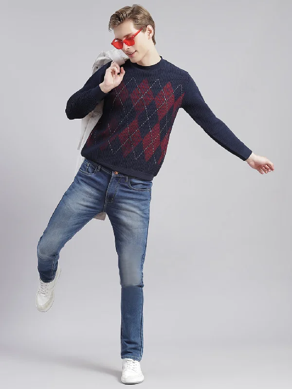 Shop stylish fashion – Get huge savings on men’s clothing. Men Navy Blue Self Design Round Neck Full Sleeve Sweaters/Pullovers Shop stylish fashion – Get huge savings on men’s clothing. Men Navy Blue Self Design Round Neck Full Sleeve Sweaters/Pullovers