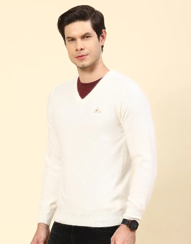 Upgrade your look with stylish, affordable men’s clothing. Men Off White Solid V Neck Full Sleeve Pullover Upgrade your look with stylish, affordable men’s clothing. Men Off White Solid V Neck Full Sleeve Pullover