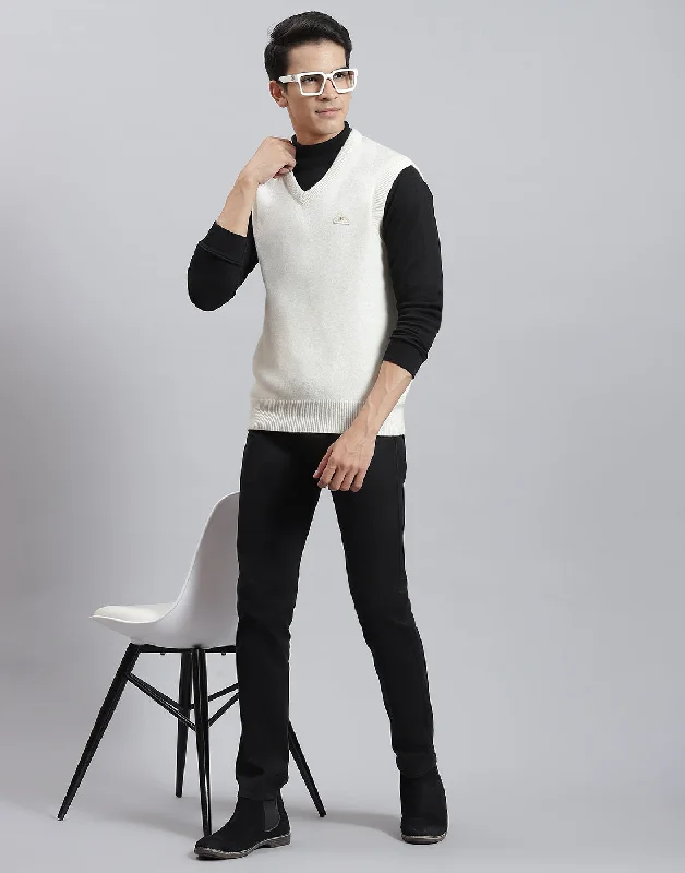 Shop the best fashion at unbeatable prices – Limited time only. Men Off White Solid V Neck Sleeveless Sweater Shop the best fashion at unbeatable prices – Limited time only. Men Off White Solid V Neck Sleeveless Sweater