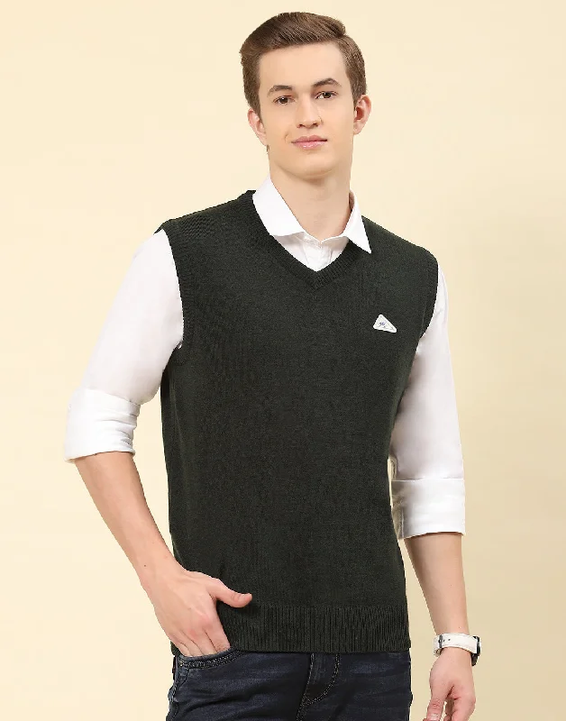 Shop seasonal clothing deals – Big savings on fashion essentials. Men Olive Solid V Neck Sleeveless Sweater Shop seasonal clothing deals – Big savings on fashion essentials. Men Olive Solid V Neck Sleeveless Sweater