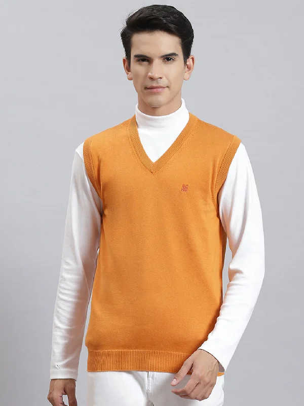 Seasonal clearance – Save on all clothing essentials this weekend. Men Orange Solid V Neck Sleeveless Sweaters/Pullovers Seasonal clearance – Save on all clothing essentials this weekend. Men Orange Solid V Neck Sleeveless Sweaters/Pullovers
