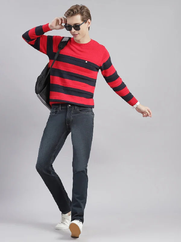 Flash discounts – men’s clothing essentials for less. Men Red Stripe Round Neck Full Sleeve Sweaters/Pullovers Flash discounts – men’s clothing essentials for less. Men Red Stripe Round Neck Full Sleeve Sweaters/Pullovers