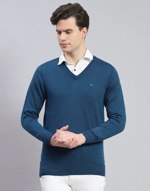 Exclusive discounts on all types of clothing – Shop now! Men Teal Blue Solid V Neck Full Sleeve Pullover Exclusive discounts on all types of clothing – Shop now! Men Teal Blue Solid V Neck Full Sleeve Pullover