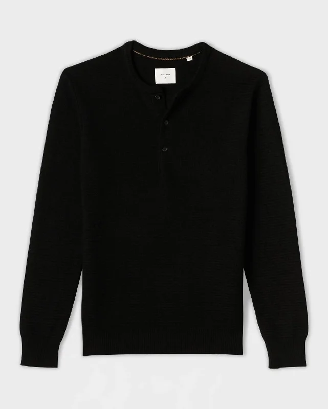 Shop now for the latest fashion trends and enjoy special promotions! Men's Textured Sweater Henley In Black Shop now for the latest fashion trends and enjoy special promotions! Men's Textured Sweater Henley In Black