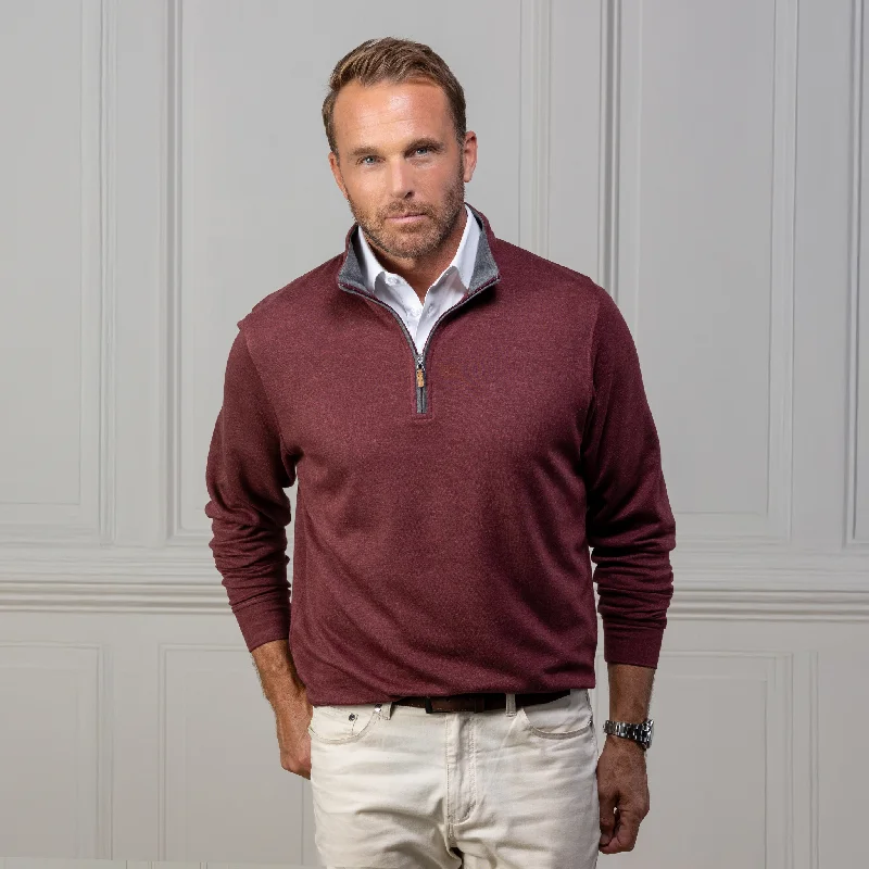 Save big on men’s casual wear – today only! Merlot Heather Cloud Cotton Quarter Zip Pullover Save big on men’s casual wear – today only! Merlot Heather Cloud Cotton Quarter Zip Pullover