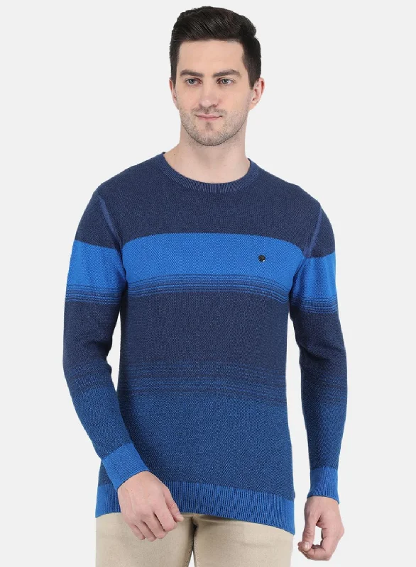 Shop affordable clothing for men  – Up to 60% off!  Men Blue Jaquard Pullover