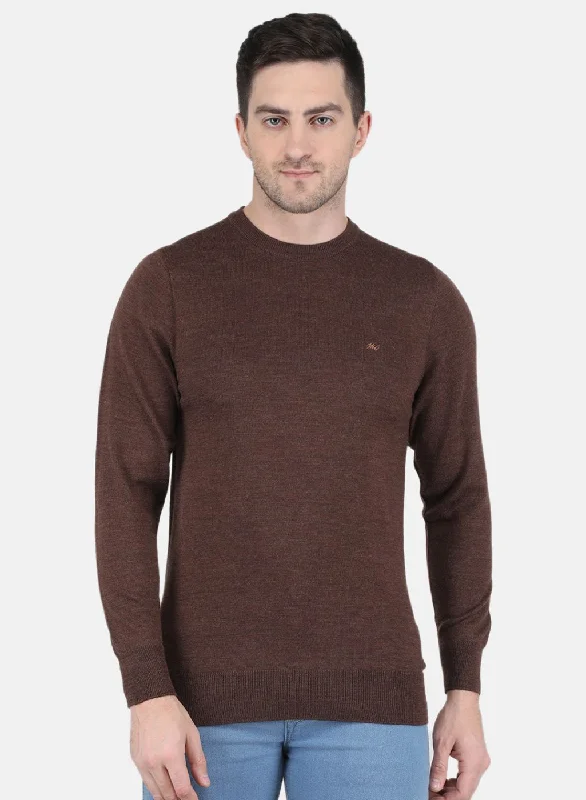 Don’t miss out – Limited-time   Men Brown Solid Pullover