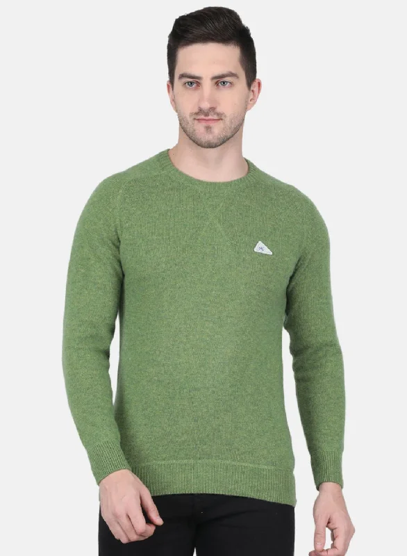 Flash deals on men’s  clothing – Grab yours today!  Men Green Solid Pullover