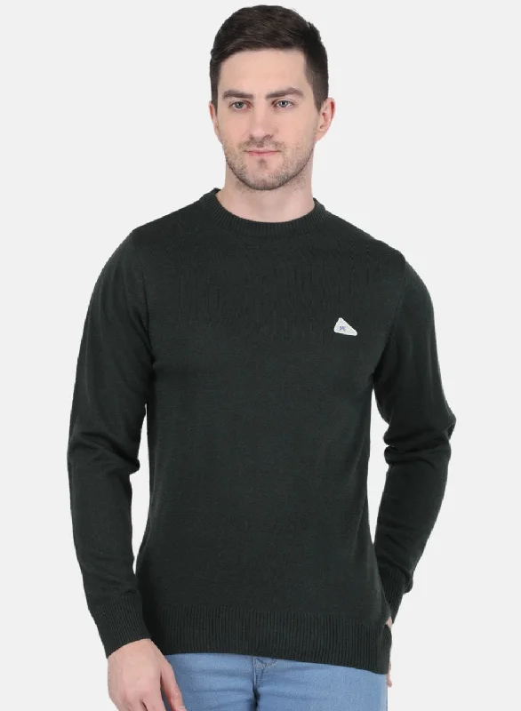 Limited-time promo – up to 70% off on men's essentials.  Men Green Solid Pullover