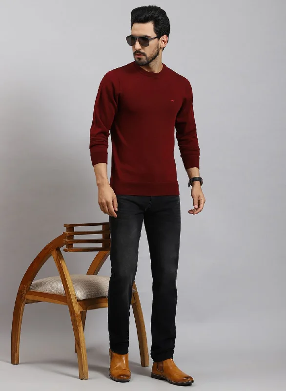 Exclusive offers on men’s wardrobe essentials – save more now! Men Maroon Solid Pure wool Pullover Exclusive offers on men’s wardrobe essentials – save more now! Men Maroon Solid Pure wool Pullover