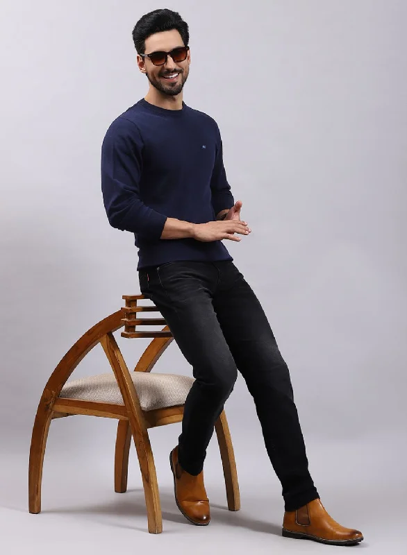Shop trendy clothing at amazing prices – exclusive deals! Men NAvy Blue Solid Pure wool Pullover Shop trendy clothing at amazing prices – exclusive deals! Men NAvy Blue Solid Pure wool Pullover
