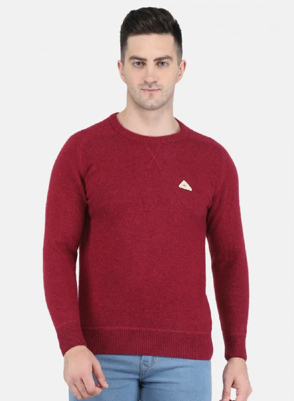 Shop affordable clothing – Limited-time only!  Men Red Solid Pullover