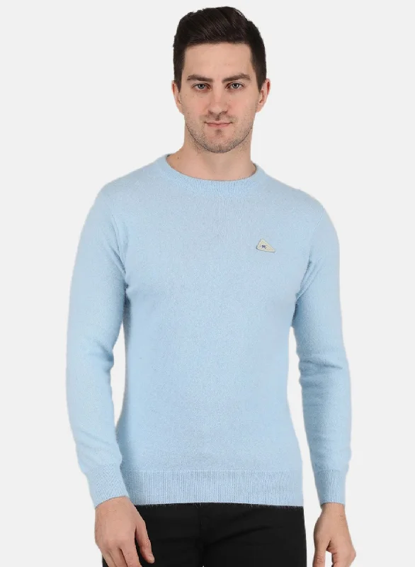 Exclusive clothing deals for  customers – Shop today!  Men Sky Blue Solid Pullover