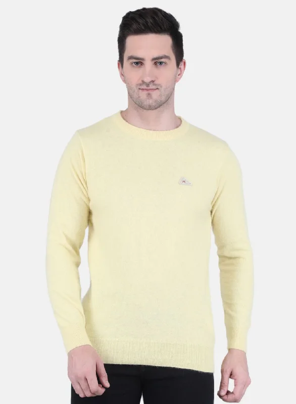 Shop the best clothing brands at amazing prices –   Men Yellow Solid Pullover