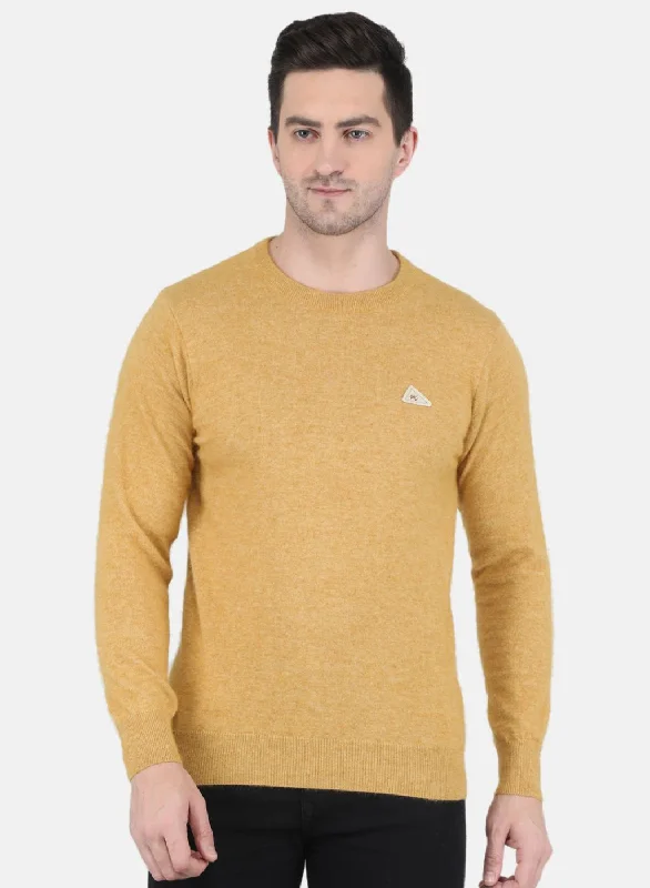 Exclusive clothing deals for  customers – Shop today!  Men Yellow Solid Pullover