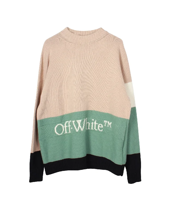 Get stylish outfits for every occasion – Shop now and save! Off-White Intarsia Logo Colorblock Sweater in Multicolor Wool Get stylish outfits for every occasion – Shop now and save! Off-White Intarsia Logo Colorblock Sweater in Multicolor Wool