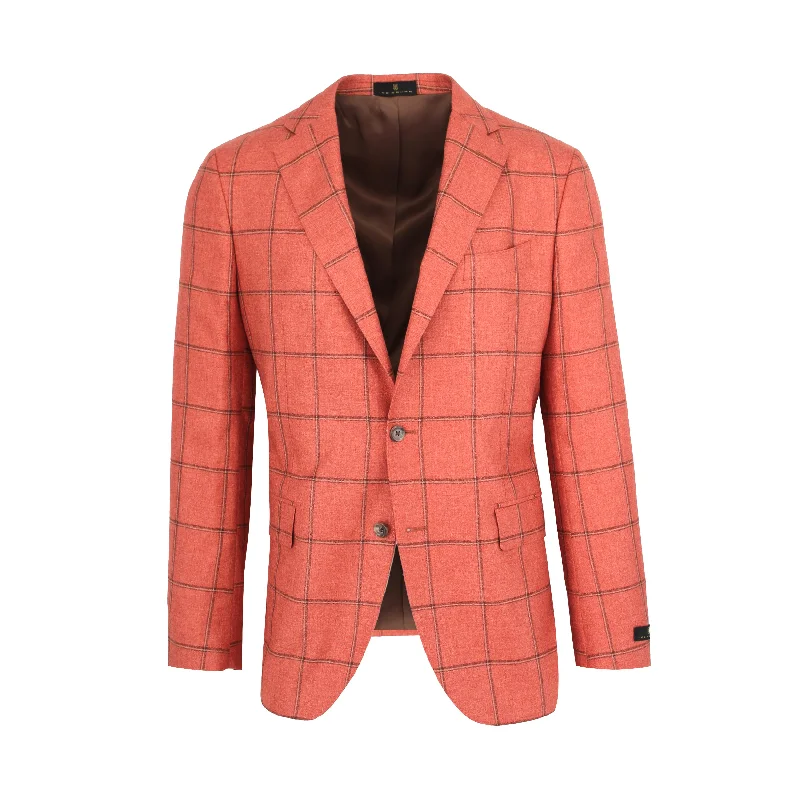 Grab your favorites before they’re gone – men’s clothing at great prices. Coral with Brown Windowpane Silk & Cashmere Sport Coat Grab your favorites before they’re gone – men’s clothing at great prices. Coral with Brown Windowpane Silk & Cashmere Sport Coat