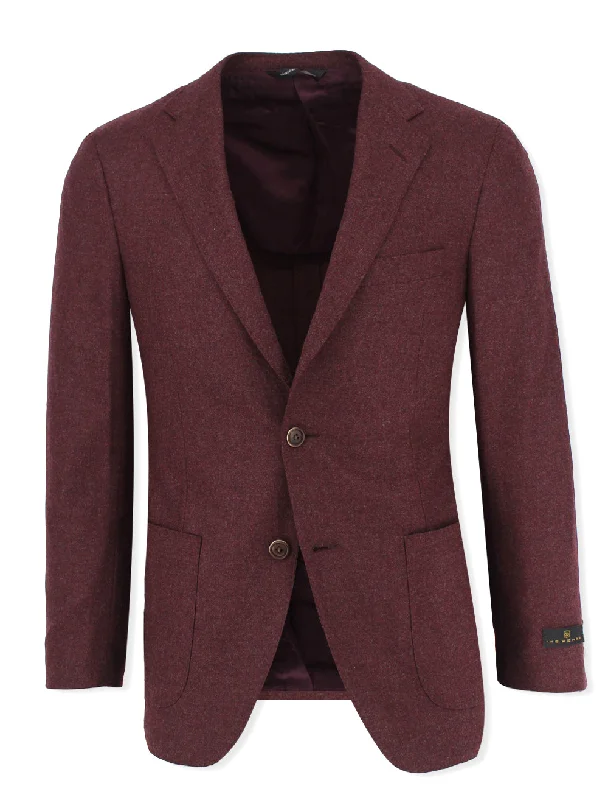 Limited-time offer!  Super 170s Wool & Cashmere Burgandy Sport Coat