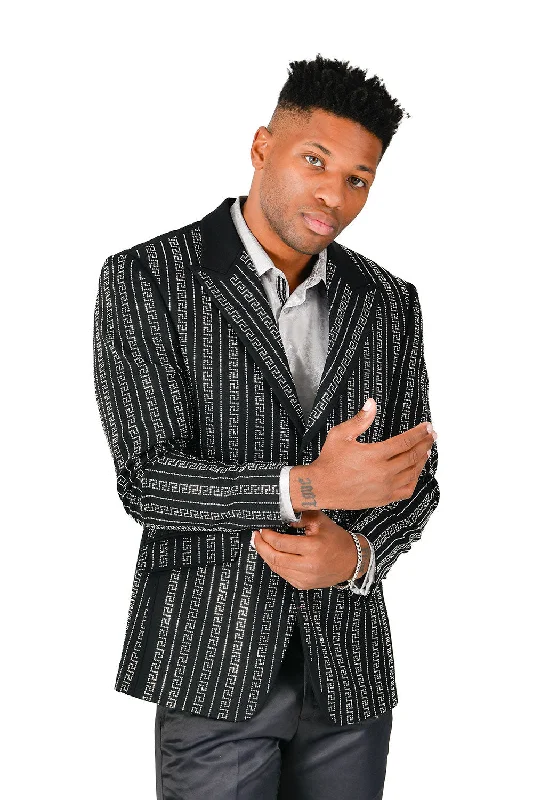 Massive markdowns on clothing items you love – Hurry before they’re gone! Barabas Greek Motif BL3095 Blazer Slim Fit Black/Silver Massive markdowns on clothing items you love – Hurry before they’re gone! Barabas Greek Motif BL3095 Blazer Slim Fit Black/Silver